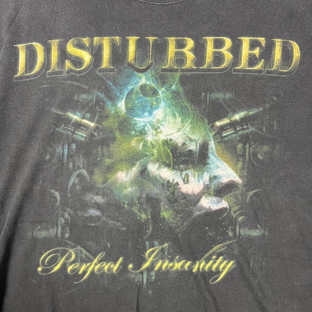 Disturbed Graphic T Shirt Men's XL Black Perfect Insanity Rock Band Tee Y2K